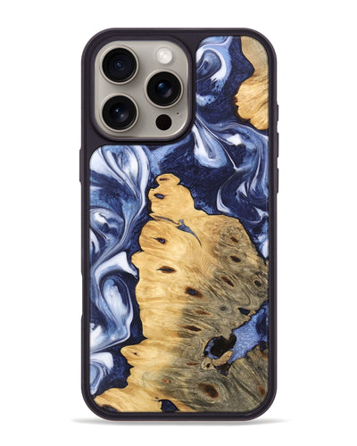 iPhone 16 Pro Max Wood Phone Case - Roxana (Blue, 745468)