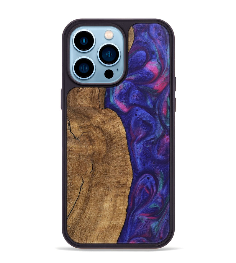 iPhone 14 Pro Max Wood Phone Case - Carlo (Purple, 745484)