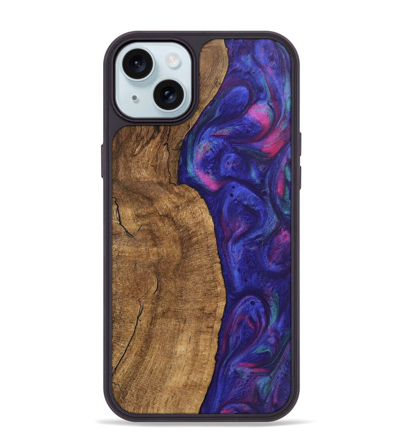 iPhone 15 Plus Wood Phone Case - Carlo (Purple, 745484)