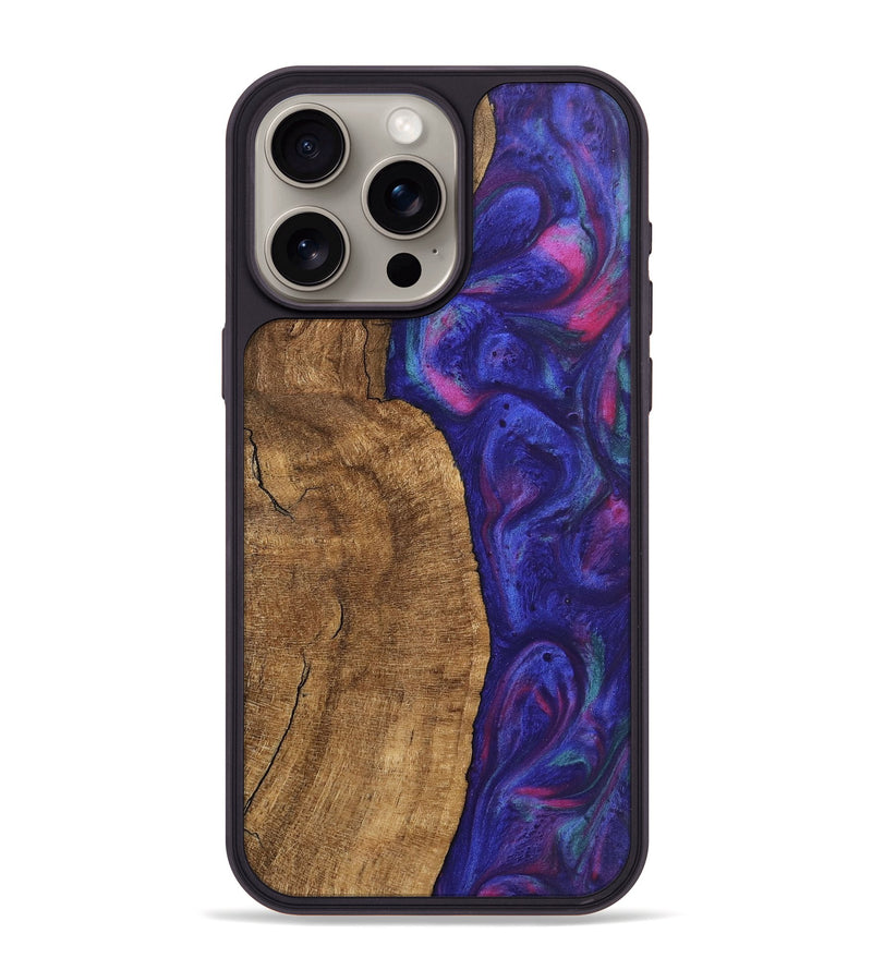 iPhone 15 Pro Max Wood Phone Case - Carlo (Purple, 745484)