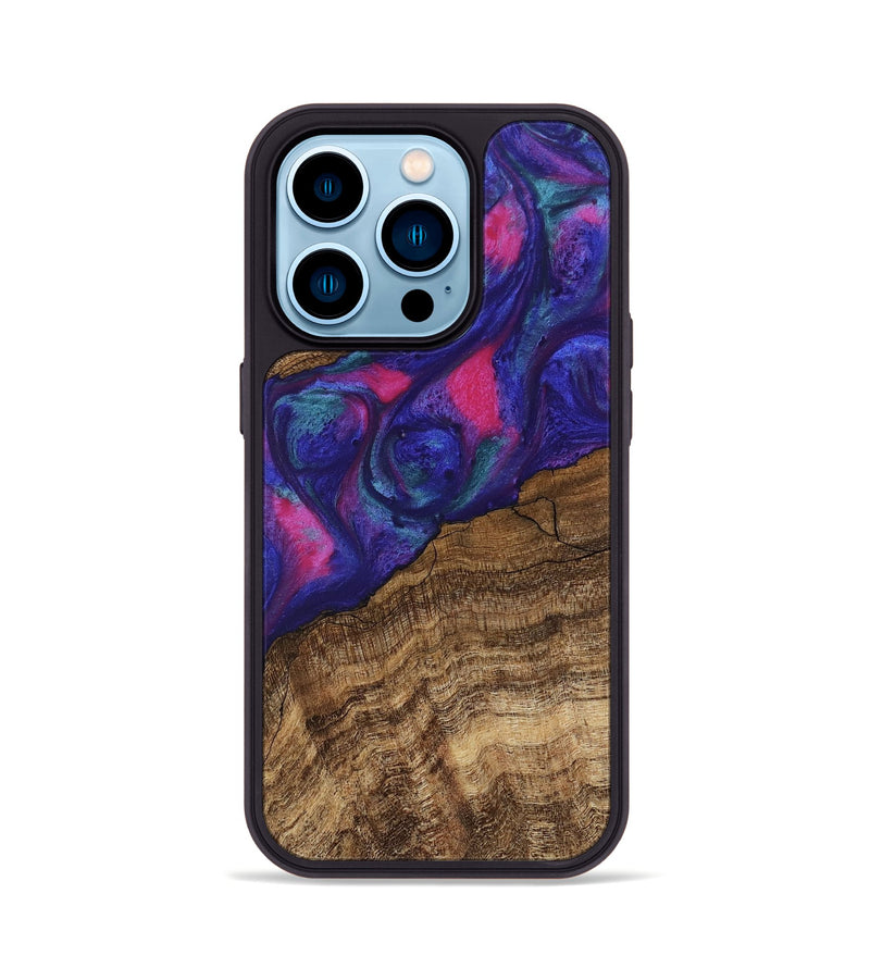 iPhone 14 Pro Wood Phone Case - Lamar (Purple, 745485)