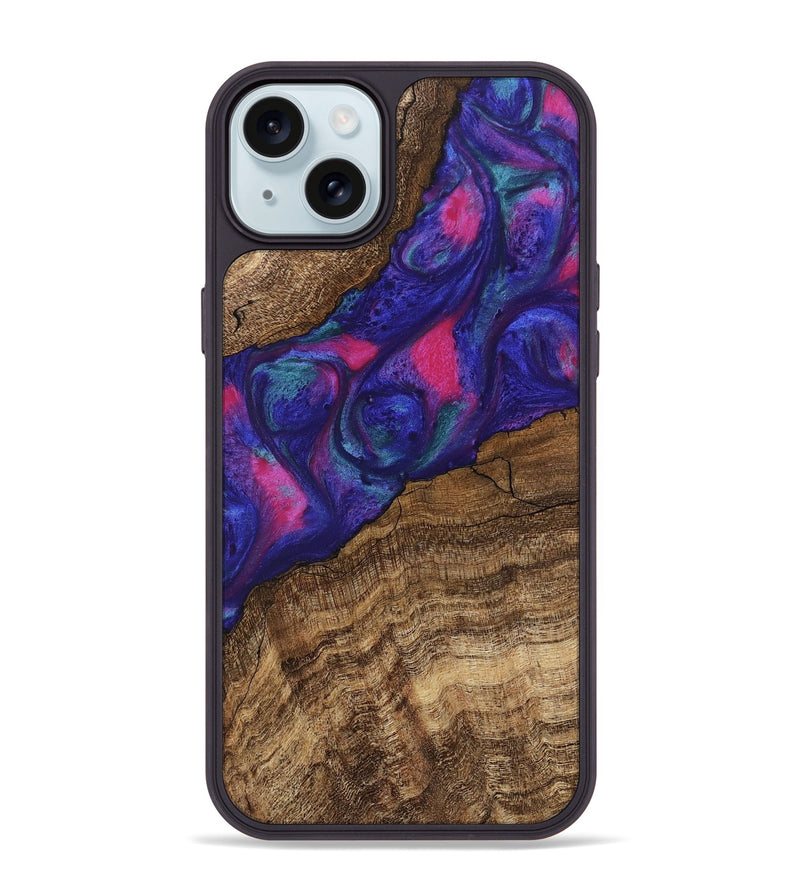 iPhone 15 Plus Wood Phone Case - Lamar (Purple, 745485)