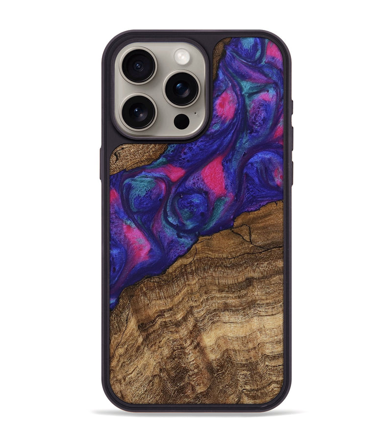 iPhone 15 Pro Max Wood Phone Case - Lamar (Purple, 745485)