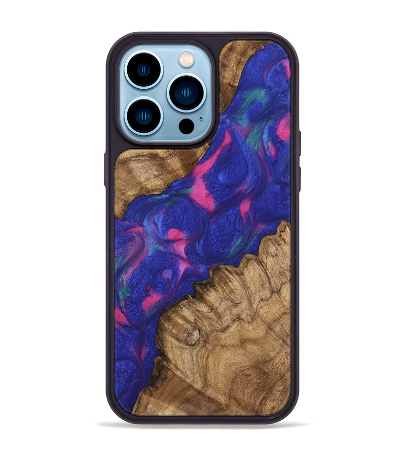 iPhone 14 Pro Max Wood Phone Case - Yamilet (Purple, 745492)