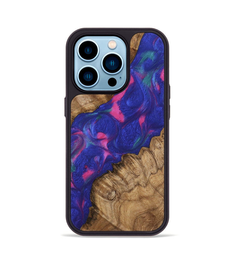 iPhone 14 Pro Wood Phone Case - Yamilet (Purple, 745492)