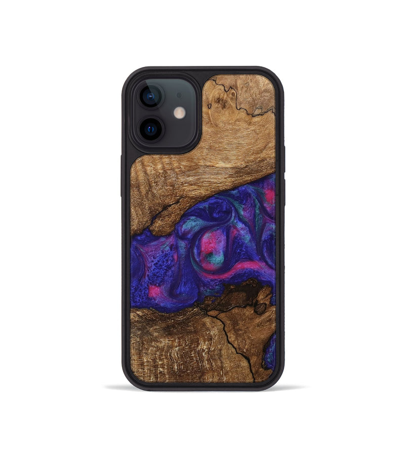 iPhone 12 mini Wood Phone Case - Birdie (Purple, 745493)