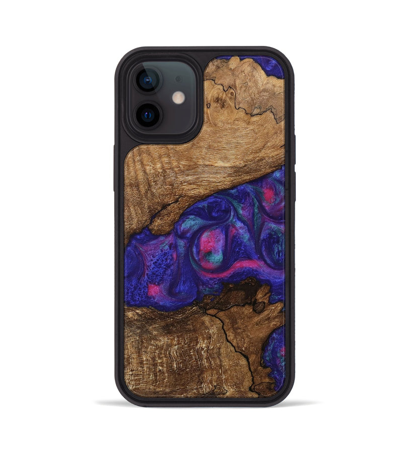 iPhone 12 Wood Phone Case - Birdie (Purple, 745493)