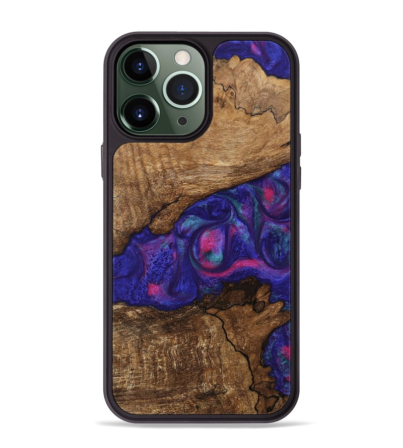 iPhone 13 Pro Max Wood Phone Case - Birdie (Purple, 745493)