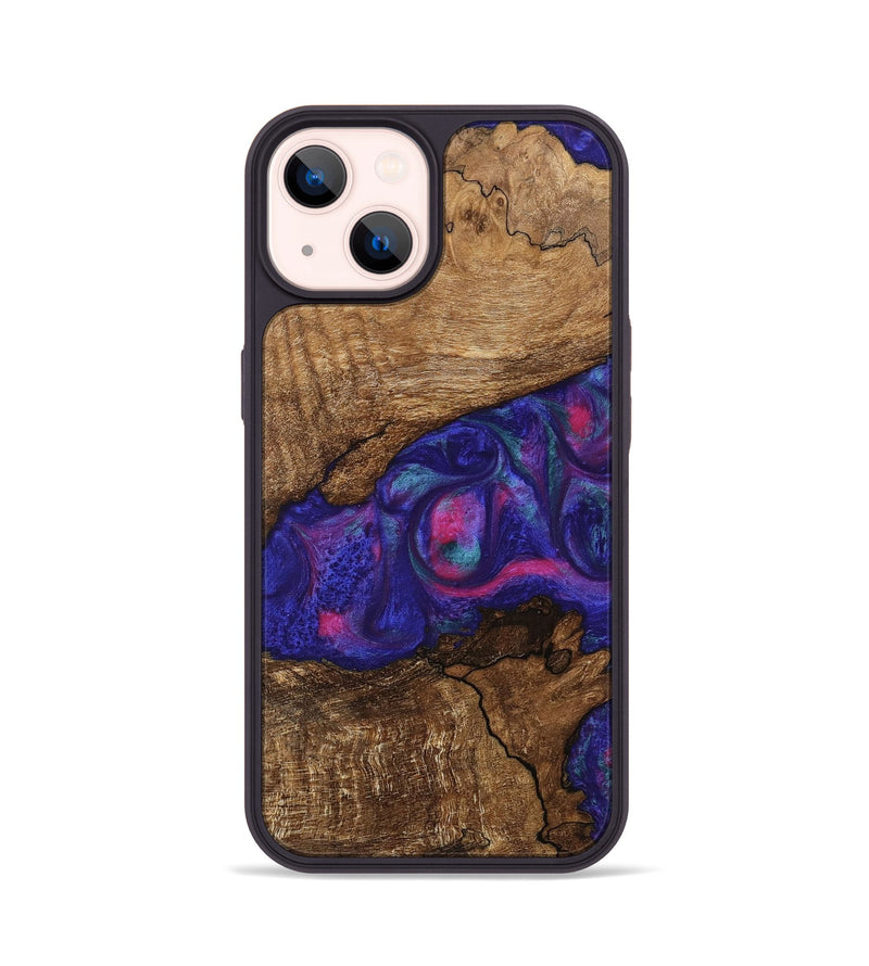 iPhone 14 Wood Phone Case - Birdie (Purple, 745493)