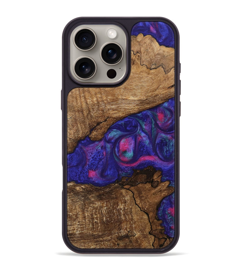 iPhone 16 Pro Max Wood Phone Case - Birdie (Purple, 745493)