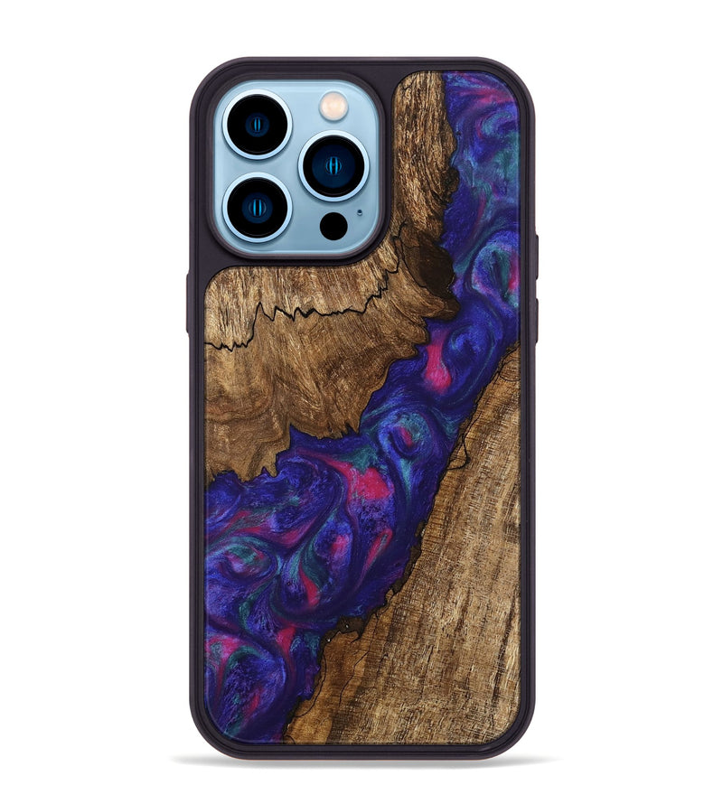 iPhone 14 Pro Max Wood Phone Case - Novah (Purple, 745495)