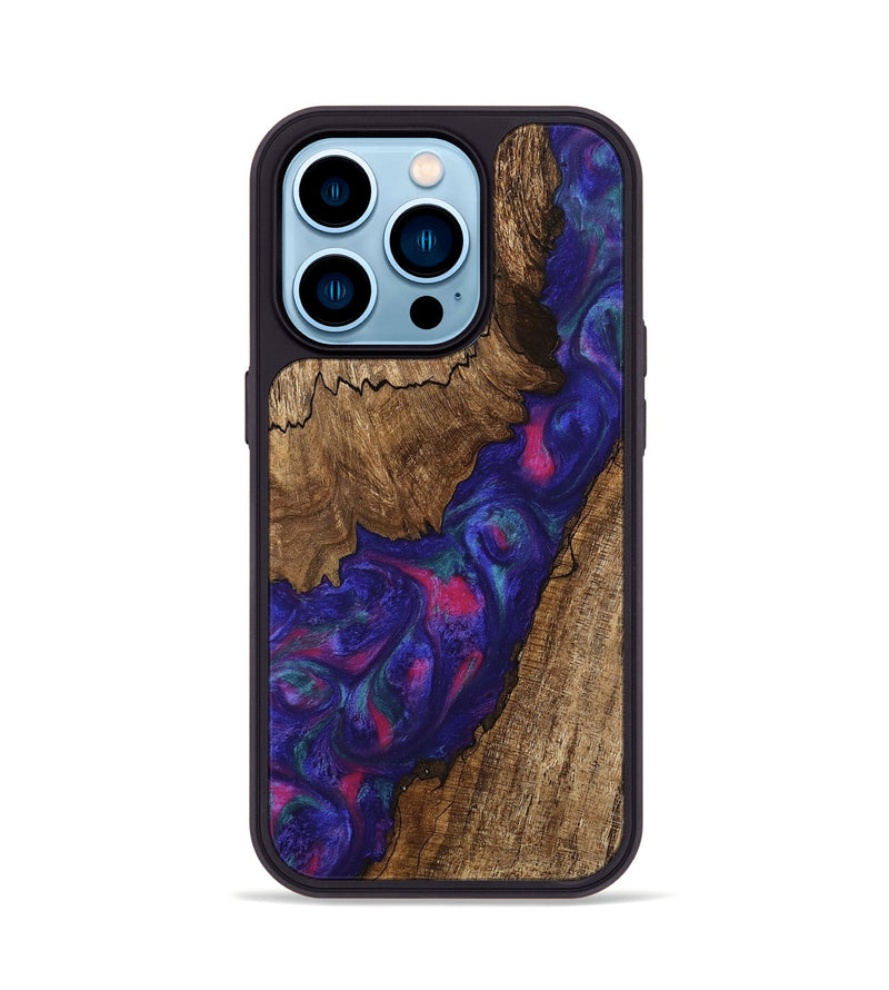 iPhone 14 Pro Wood Phone Case - Novah (Purple, 745495)