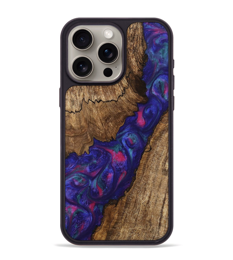 iPhone 15 Pro Max Wood Phone Case - Novah (Purple, 745495)