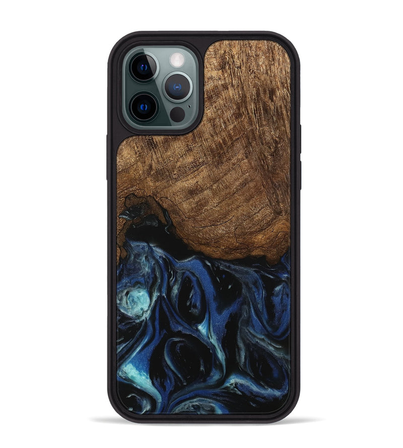 iPhone 12 Pro Max Wood Phone Case - Nat (Blue, 745504)