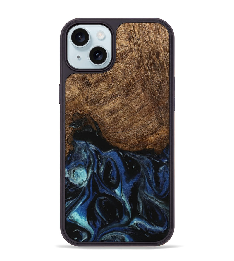 iPhone 15 Plus Wood Phone Case - Nat (Blue, 745504)