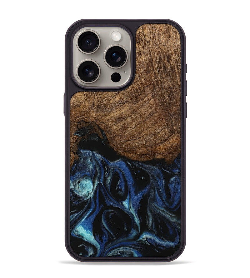 iPhone 15 Pro Max Wood Phone Case - Nat (Blue, 745504)