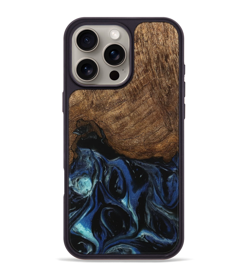 iPhone 16 Pro Max Wood Phone Case - Nat (Blue, 745504)