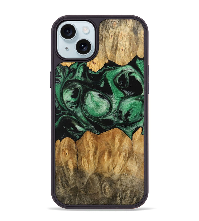 iPhone 15 Plus Wood Phone Case - Ione (Green, 745507)