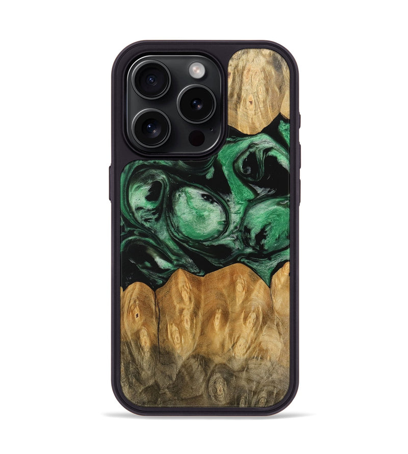 iPhone 15 Pro Wood Phone Case - Ione (Green, 745507)