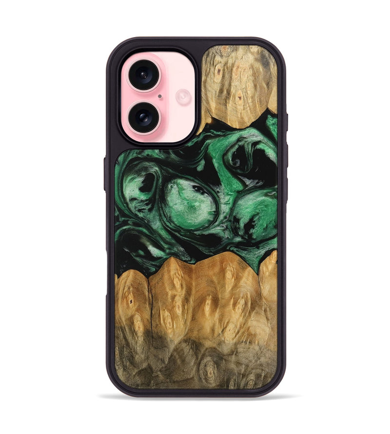 iPhone 16 Wood Phone Case - Ione (Green, 745507)