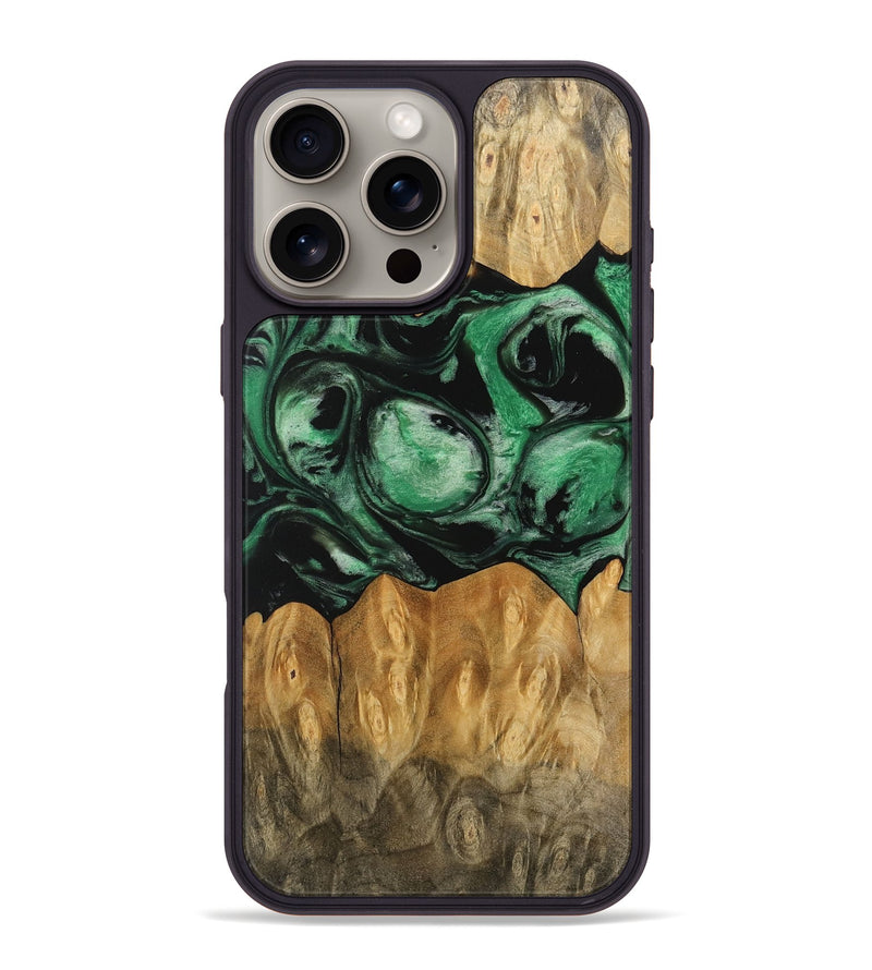 iPhone 16 Pro Max Wood Phone Case - Ione (Green, 745507)