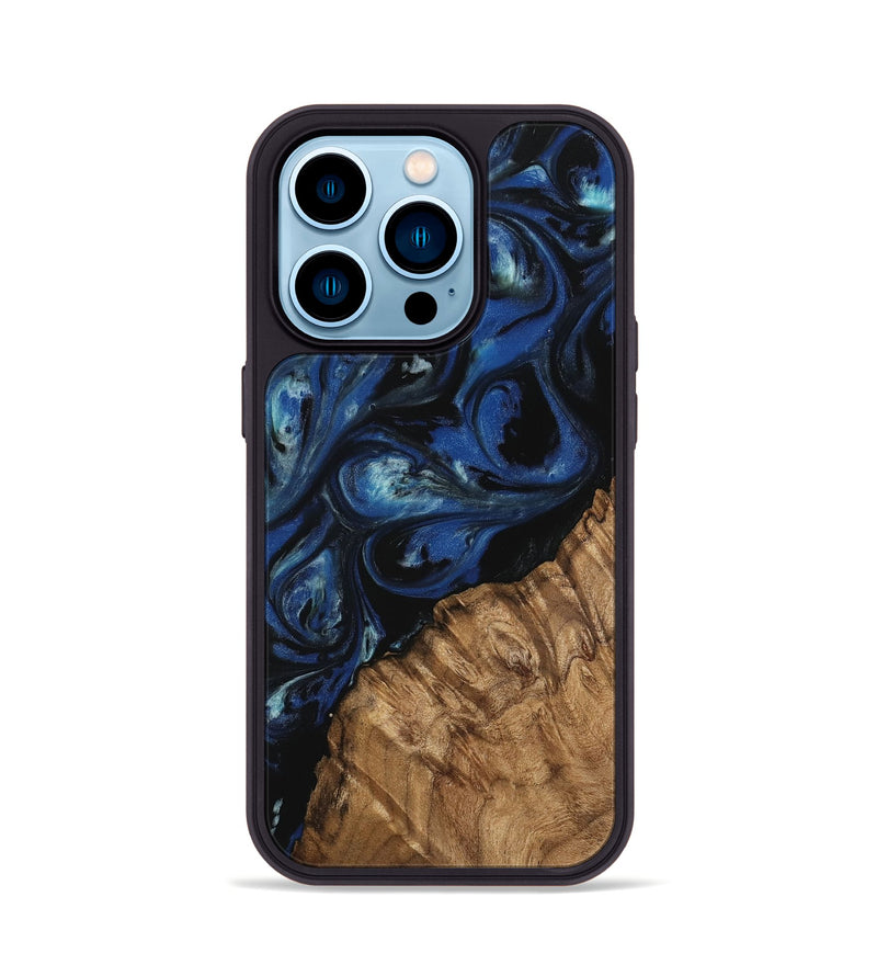 iPhone 14 Pro Wood Phone Case - Montana (Blue, 745509)