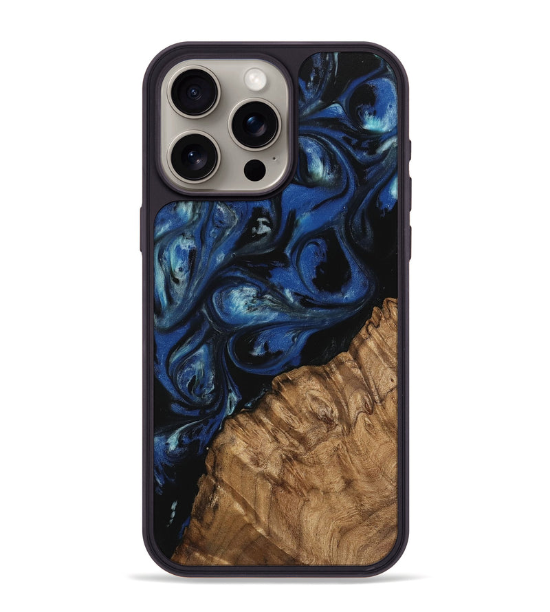 iPhone 15 Pro Max Wood Phone Case - Montana (Blue, 745509)