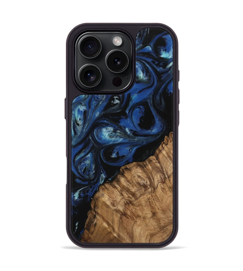 iPhone 16 Pro Wood Phone Case - Montana (Blue, 745509)