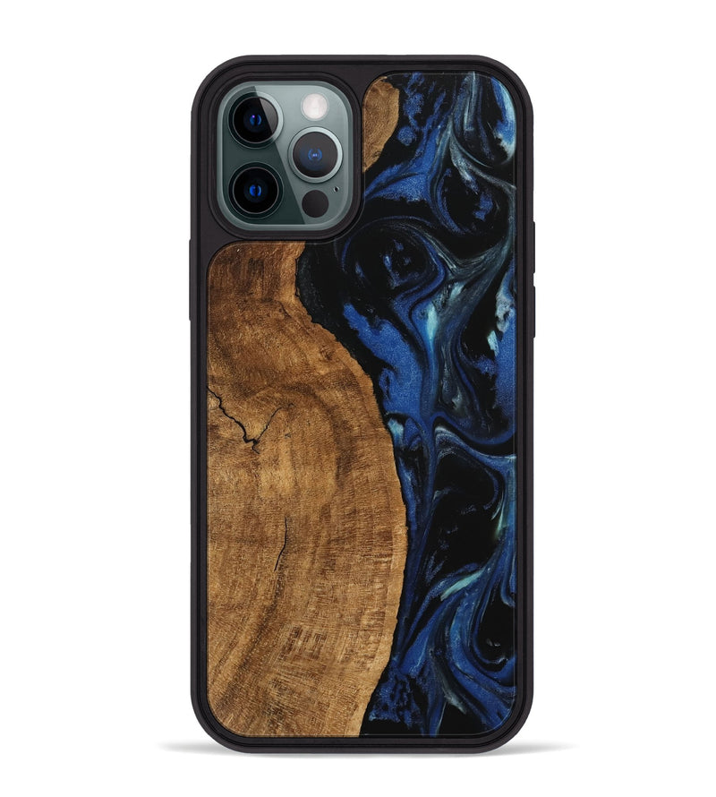 iPhone 12 Pro Max Wood Phone Case - Kandice (Blue, 745525)