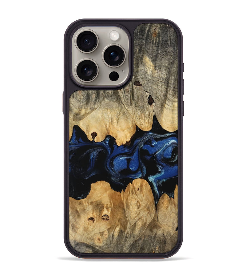 iPhone 15 Pro Max Wood Phone Case - Briar (Blue, 745527)