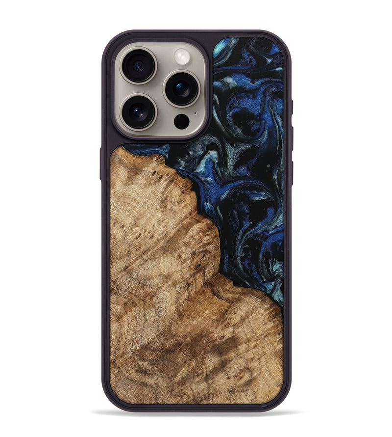 iPhone 15 Pro Max Wood Phone Case - Stevie (Blue, 745531)