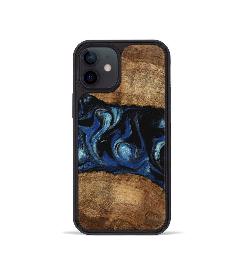 iPhone 12 mini Wood Phone Case - Arleen (Blue, 745535)