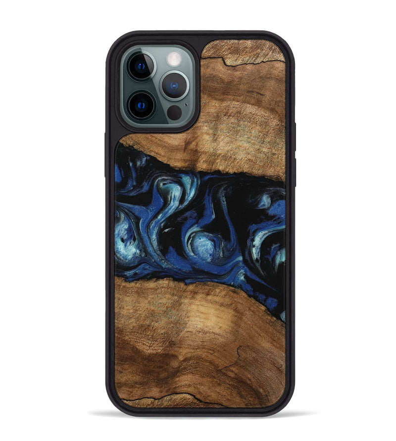 iPhone 12 Pro Max Wood Phone Case - Arleen (Blue, 745535)