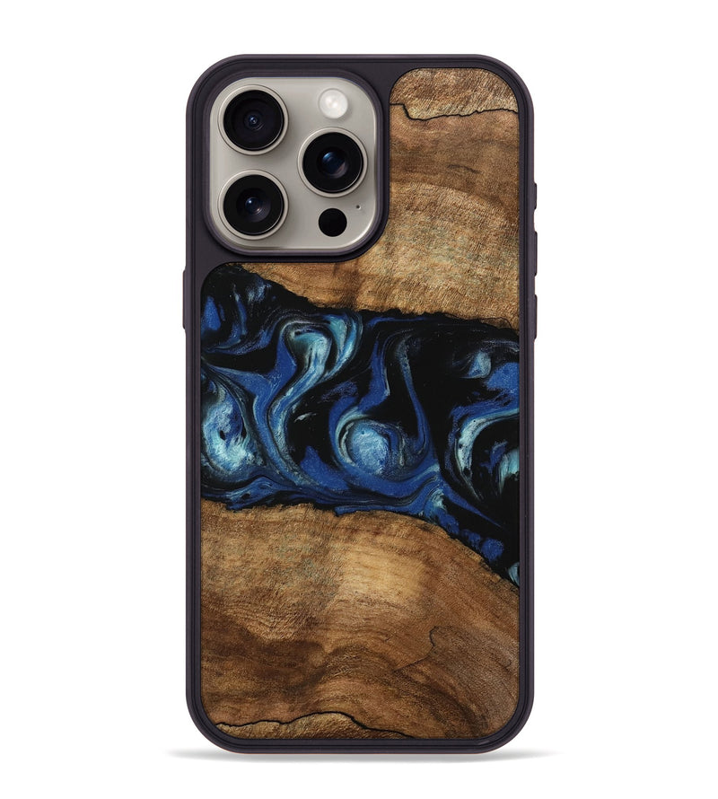 iPhone 15 Pro Max Wood Phone Case - Arleen (Blue, 745535)