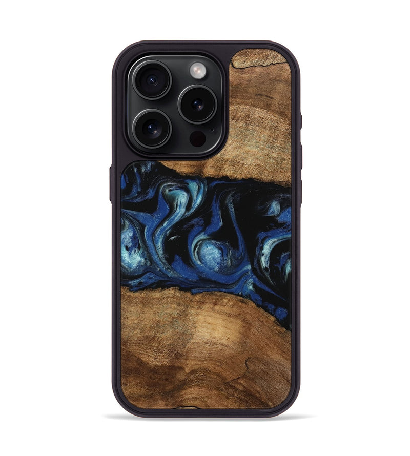 iPhone 15 Pro Wood Phone Case - Arleen (Blue, 745535)