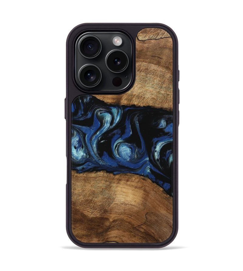 iPhone 16 Pro Wood Phone Case - Arleen (Blue, 745535)