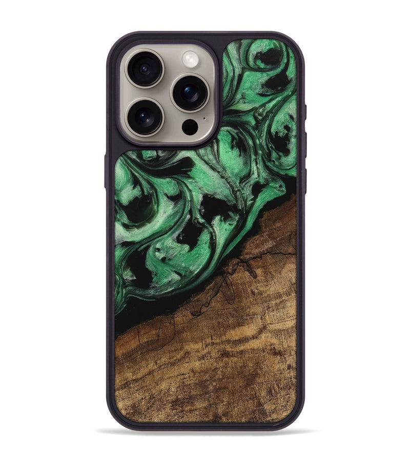 iPhone 15 Pro Max Wood Phone Case - Kip (Green, 745537)