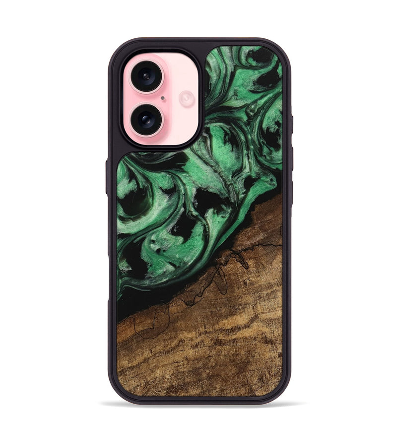 iPhone 16 Wood Phone Case - Kip (Green, 745537)