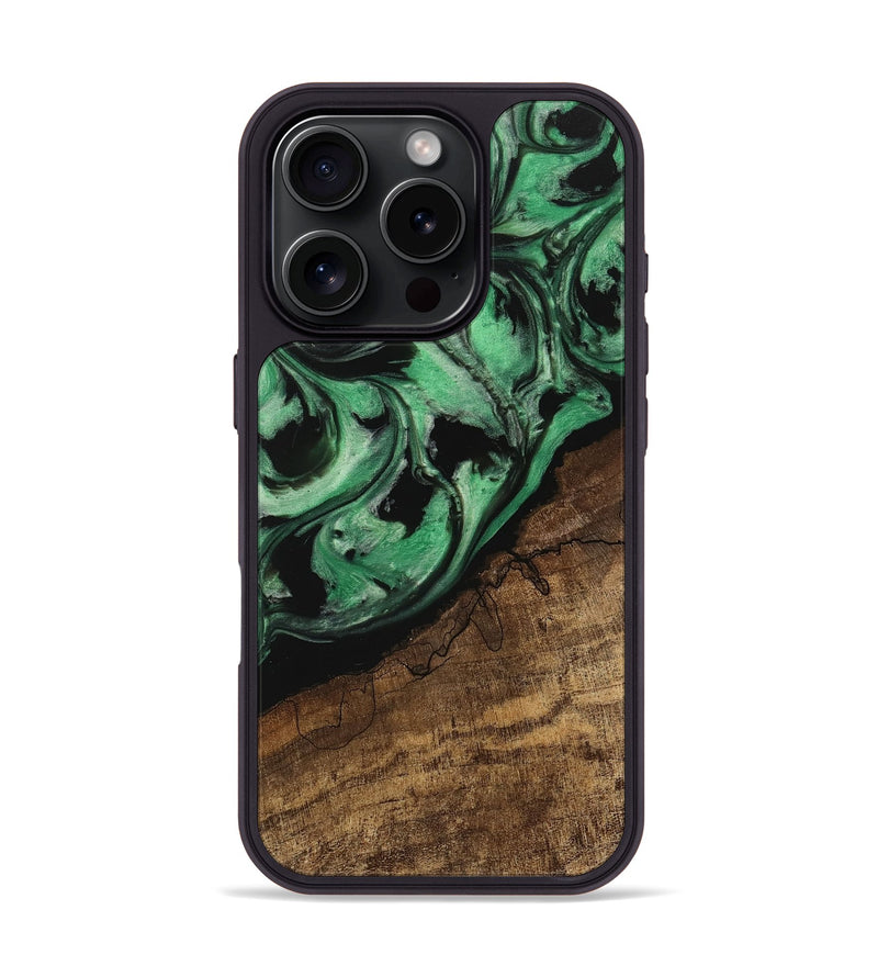 iPhone 16 Pro Wood Phone Case - Kip (Green, 745537)