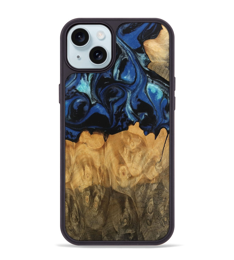 iPhone 15 Plus Wood Phone Case - Caryl (Blue, 745550)