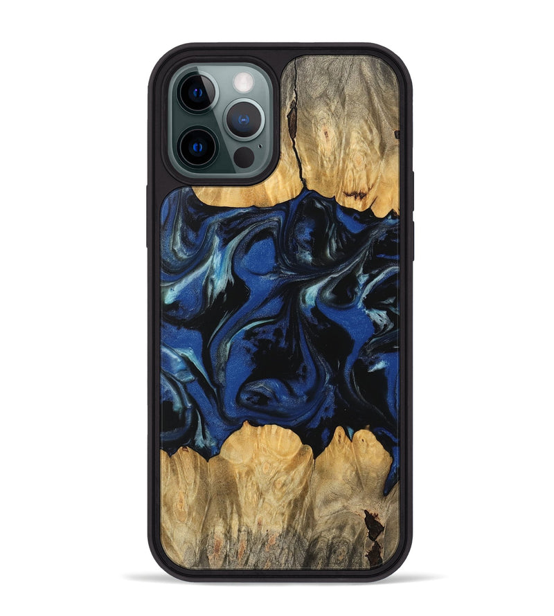 iPhone 12 Pro Max Wood Phone Case - Reva (Blue, 745555)