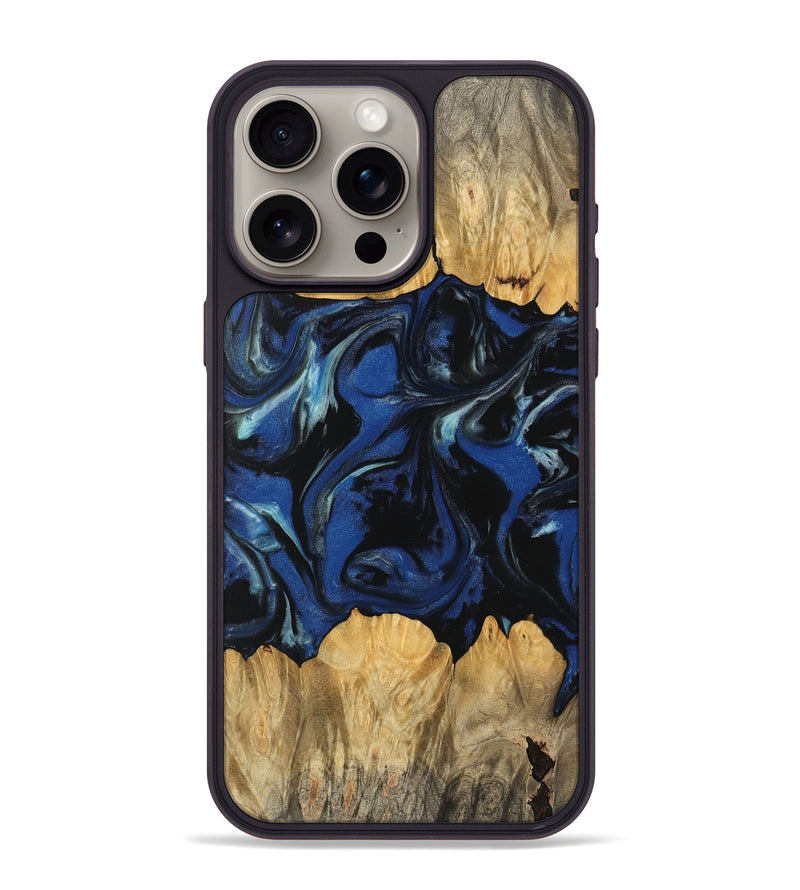 iPhone 15 Pro Max Wood Phone Case - Reva (Blue, 745555)