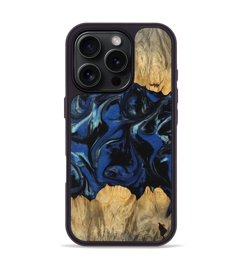 iPhone 16 Pro Wood Phone Case - Reva (Blue, 745555)