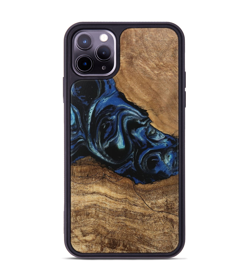 iPhone 11 Pro Max Wood Phone Case - Kadijah (Blue, 745556)