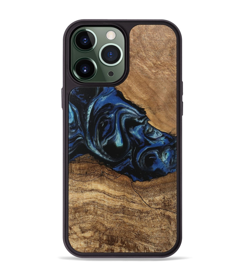 iPhone 13 Pro Max Wood Phone Case - Kadijah (Blue, 745556)