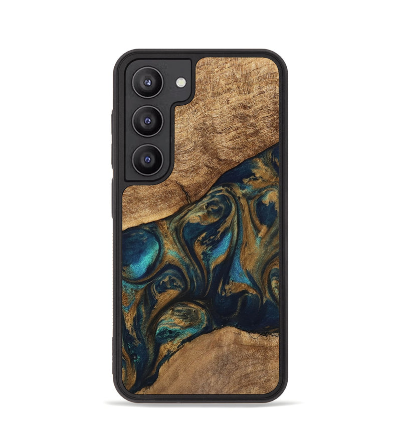 Galaxy S23 Wood Phone Case - Andria (Teal & Gold, 745580)