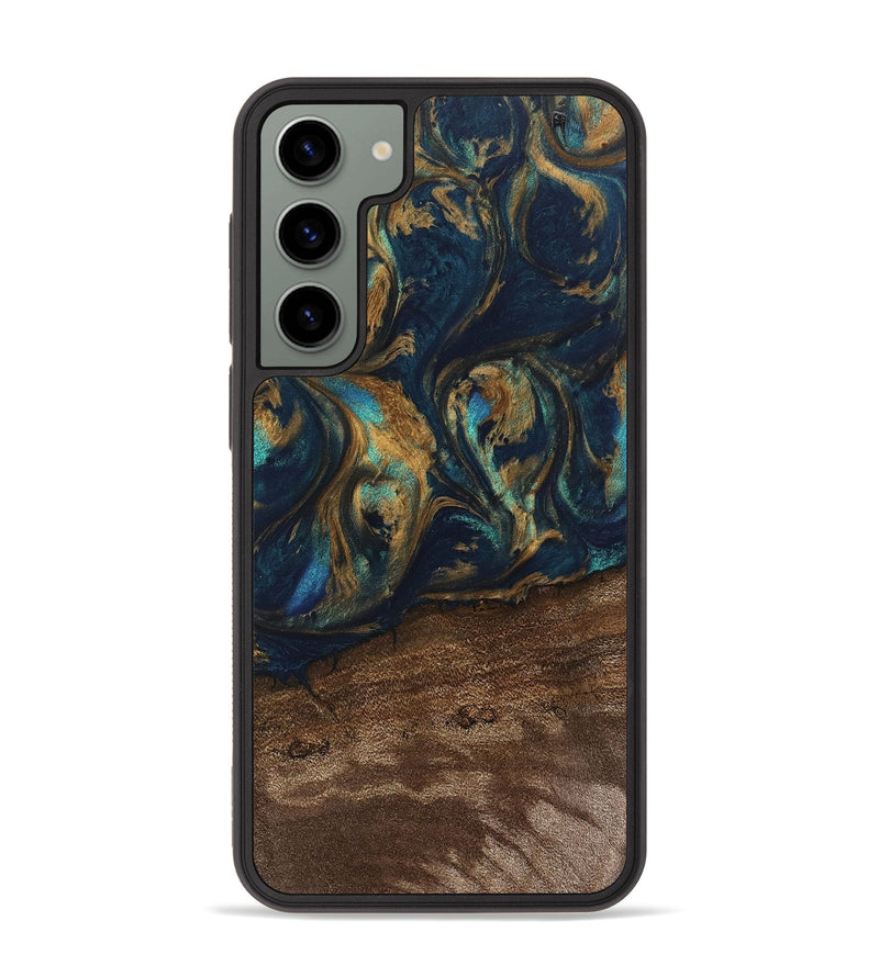 Galaxy S23 Plus Wood Phone Case - Alida (Teal & Gold, 745594)