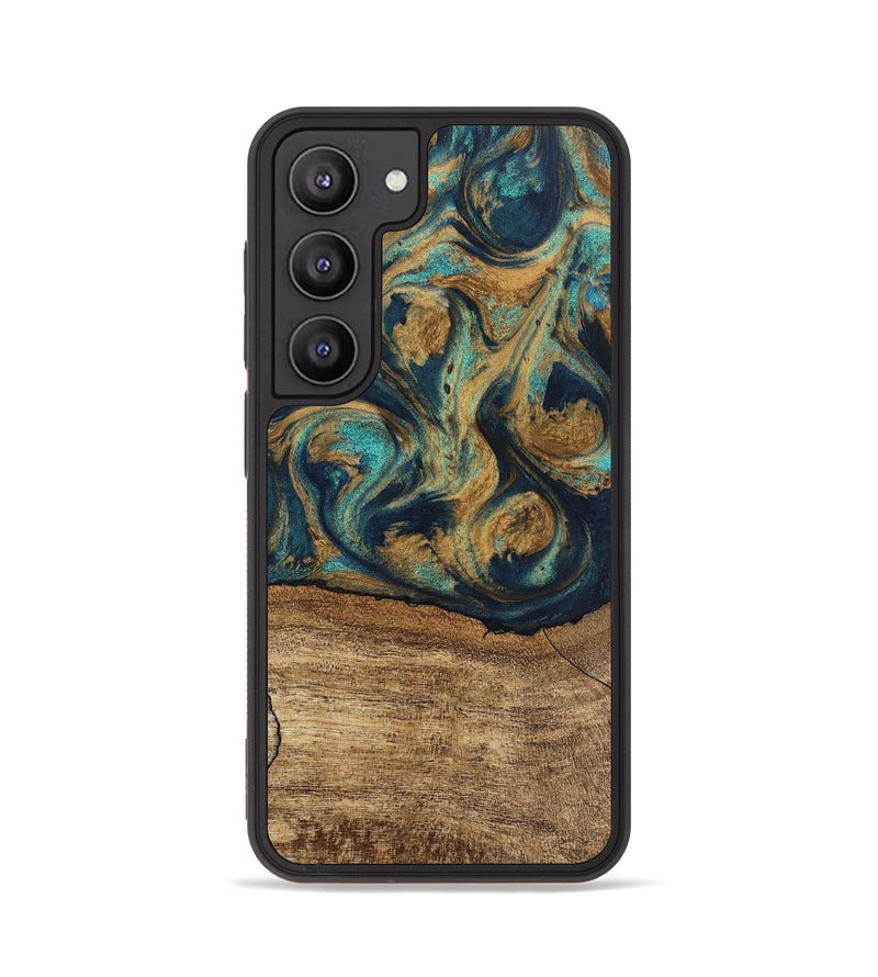 Galaxy S23 Wood Phone Case - Deirdre (Teal & Gold, 745601)