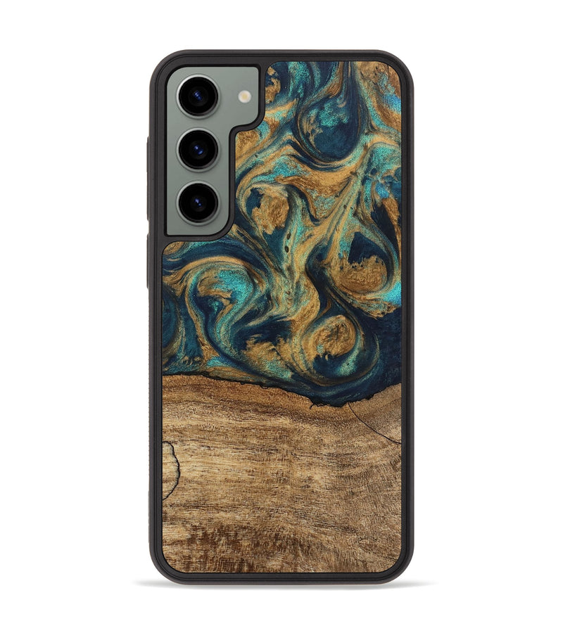 Galaxy S23 Plus Wood Phone Case - Deirdre (Teal & Gold, 745601)