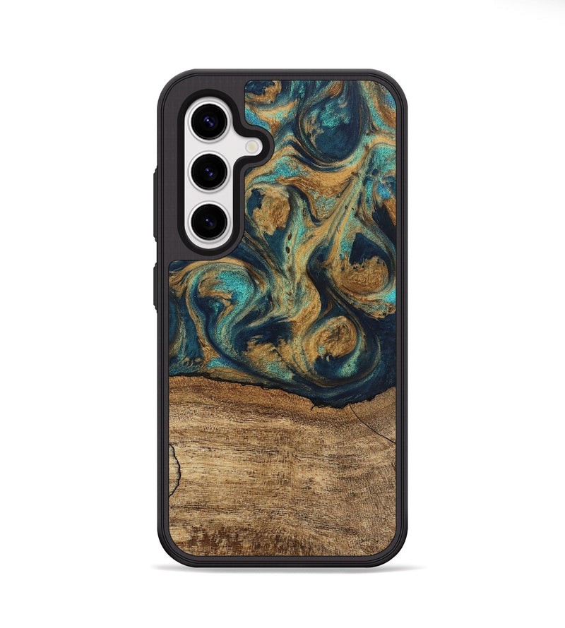 Galaxy S25 Plus Wood Phone Case - Deirdre (Teal & Gold, 745601)